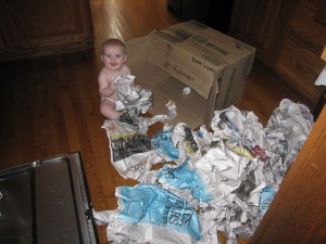 Stuart helps unpack...loves the paper!
